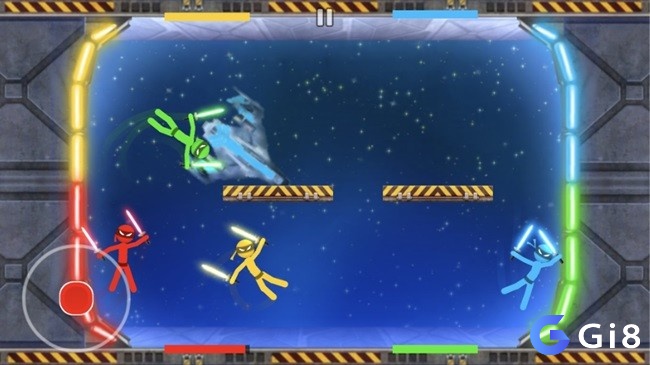 Nhân vật trong Stickman Party 2 3 4 MiniGames được thiết kế với màu sắc đơn giản